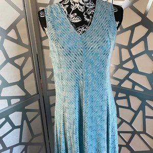 Teal Aqua Dress Tank Swing Size L